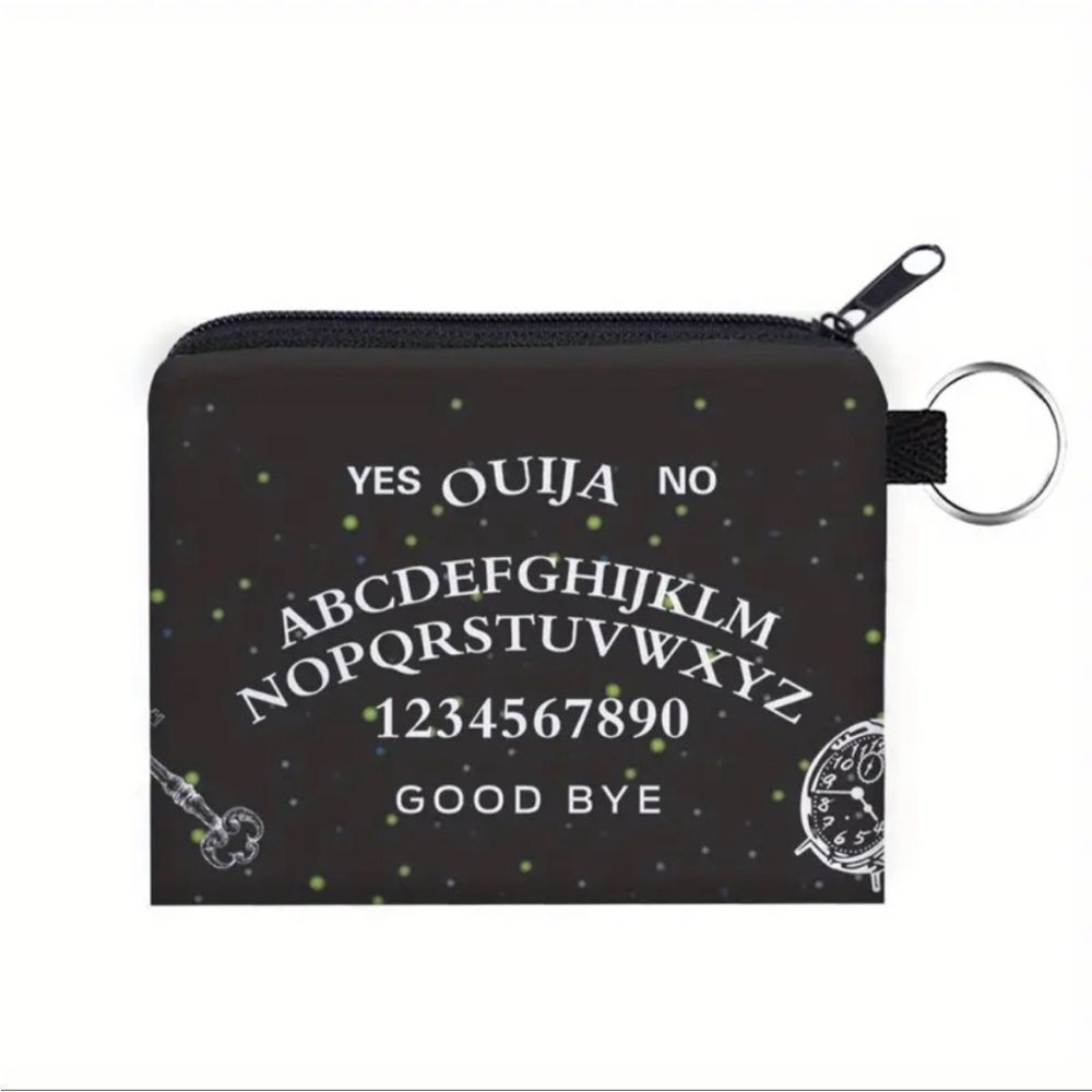 Black Ouija Pattern Coin Purse Make Up Bag